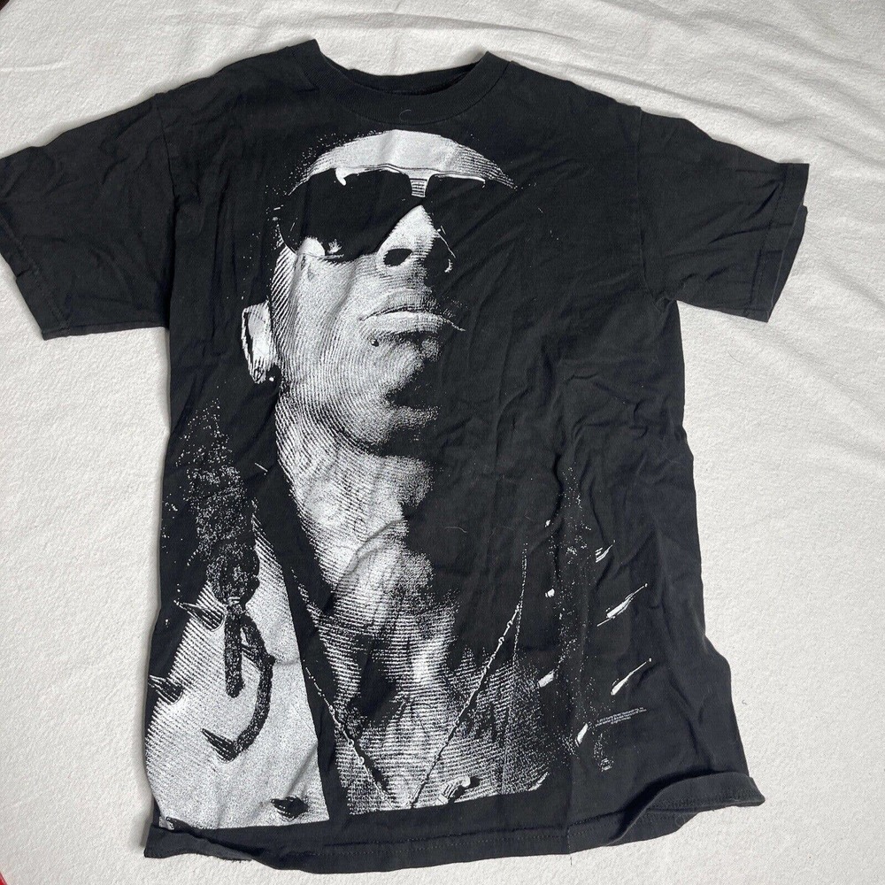 L'il Wayne Graphic Shirt Black Men sz S Small Rapper R&B pop